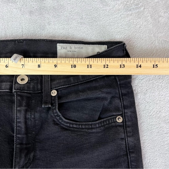 Rag & bone Women's Ankle Skinny Size 26 Black Dark Wash Mid Rise Casual Basic - Picture 12 of 16